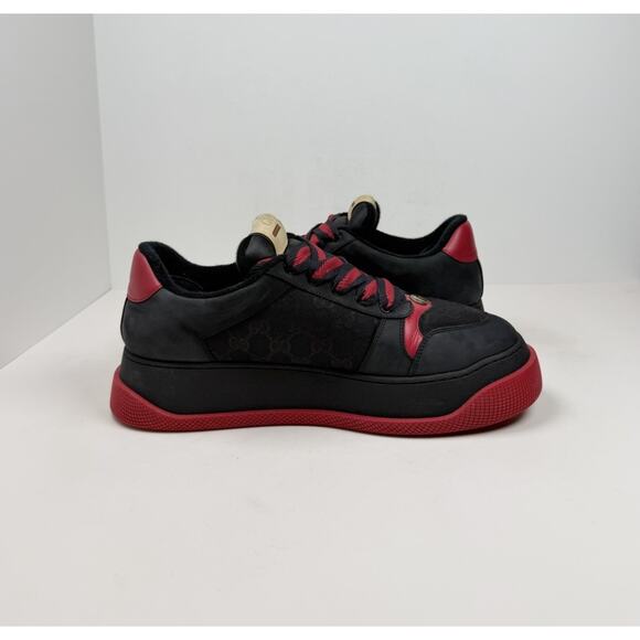 size 11.5US - Gucci Double Screener GG Black Red Chunky Sneakers❤️ RETAIL $900 main image 7